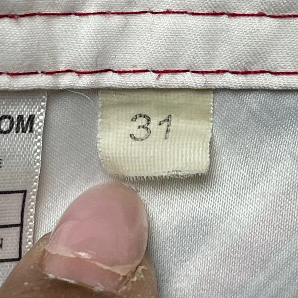 Hurley Mens Plaid Board Shorts White Red Black‎ Cargo Pocket MB04PN Size 34